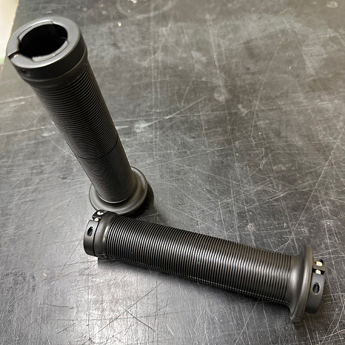 【With Bar Ends – Recommended】 Snowscoot Parts – SS Lock-on Grip, Mushroom Pattern, Double Clamp, 155mm, 1 Pair (Black)