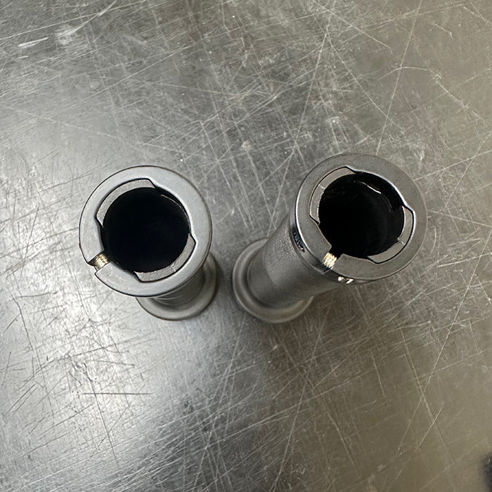 【With Bar Ends – Recommended】 Snowscoot Parts – SS Lock-on Grip, Mushroom Pattern, Double Clamp, 155mm, 1 Pair (Black)