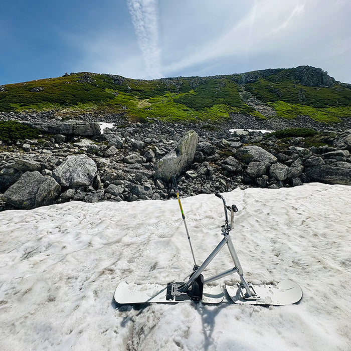 July Backcountry Snowscoot Test in Tateyama, Japan – Summer Snow Session
