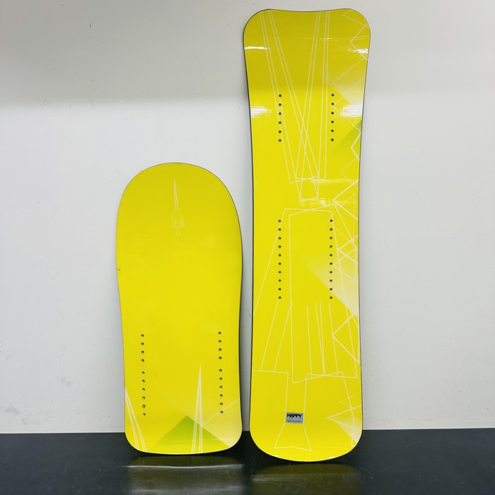USED TORINITY-DC Wide Snowscoot Board Set – Yellow / White Logo – Base Tuned & Waxed