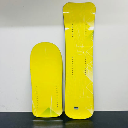USED TORINITY-DC Wide Snowscoot Board Set – Yellow / White Logo – Base Tuned & Waxed
