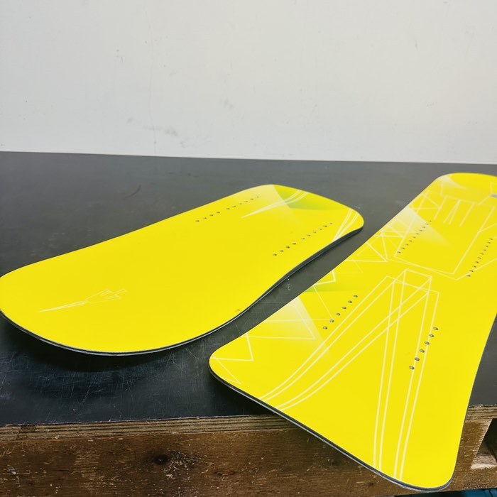 USED TORINITY-DC Wide Snowscoot Board Set – Yellow / White Logo – Base Tuned & Waxed