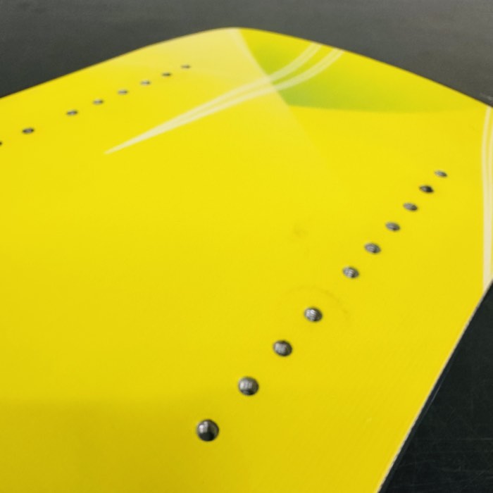 USED TORINITY-DC Wide Snowscoot Board Set – Yellow / White Logo – Base Tuned & Waxed