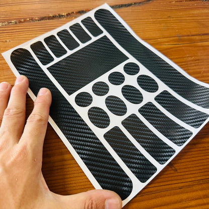 Carbon-Look Frame & Board Protection Sticker Set — 1 Sheet