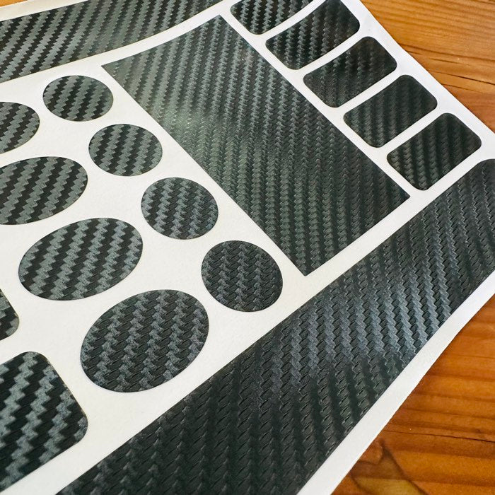 Carbon-Look Frame & Board Protection Sticker Set — 1 Sheet