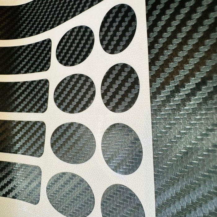 Carbon-Look Frame & Board Protection Sticker Set — 1 Sheet