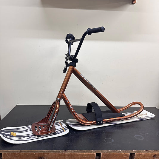 [Used / Serviced] JYKK SNOWSCOOT® “Style” — Aluminum Frame w/ Powder Guard (Candy Copper) – Custom Build