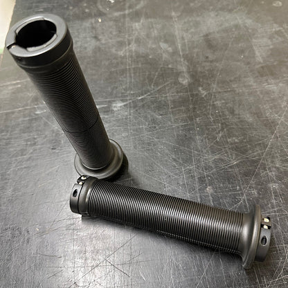 【With Bar Ends – Recommended】 Snowscoot Parts – SS Lock-on Grip, Mushroom Pattern, Double Clamp, 155mm, 1 Pair (Black)