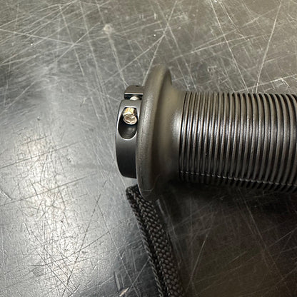 【With Bar Ends – Recommended】 Snowscoot Parts – SS Lock-on Grip, Mushroom Pattern, Double Clamp, 155mm, 1 Pair (Black)