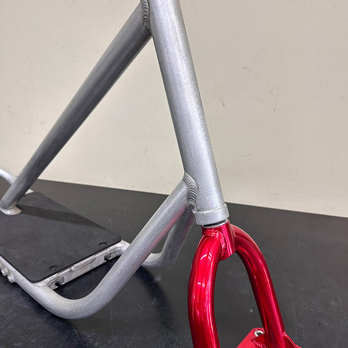 [Custom Used Set] SNOWSCOOT Frame Kit – Style-70L Raw × Candy Red Fork [Excellent Condition]