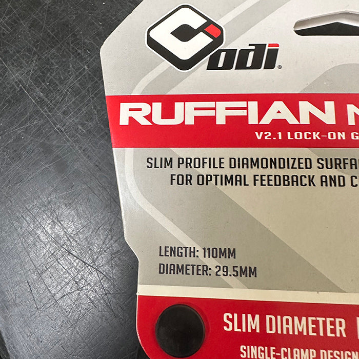 ODI Ruffian Mini V2.1 Lock-On Grips 110mm – Black / BMX & Snowscoot Compatible
