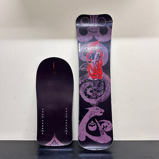 [Rare Used] TORINITY-DC “Hell Edition” Snowscoot Wide Board Set – Structured Base / Top Sheet Scratches