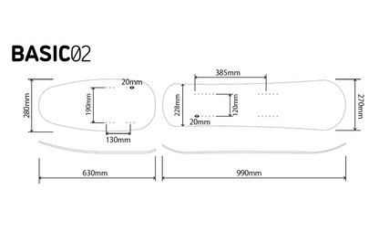 SBT BASIC 02 SNOWSCOOT BOARD SET 【Narrow / Carving & Powder Versatility】