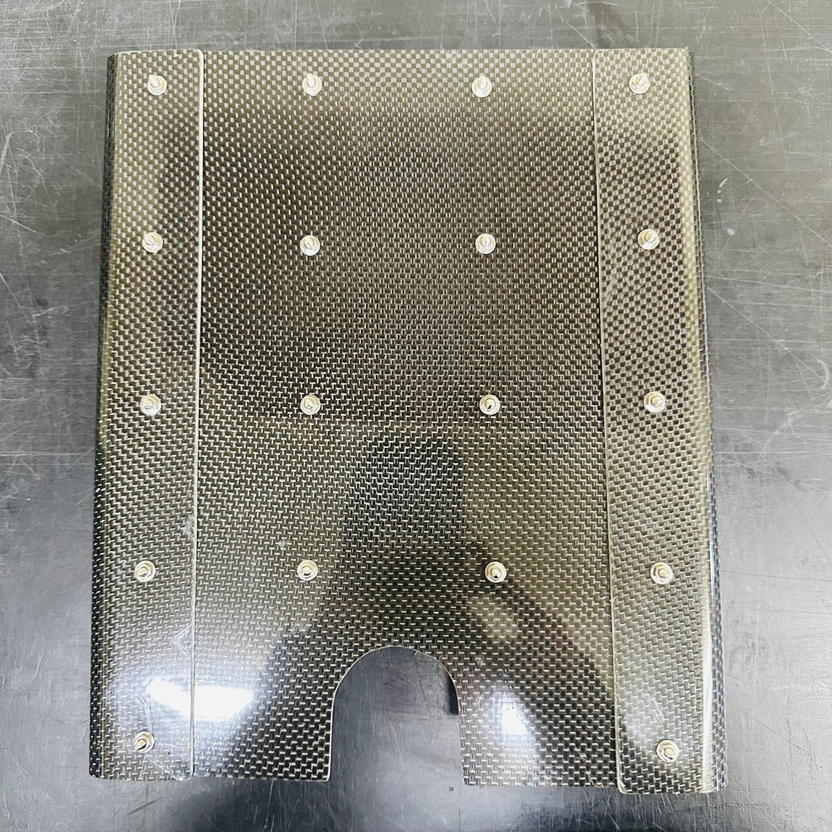 BWS Carbon 5Ply Wide Pin Deck for narrow Snowscoot decks, top view