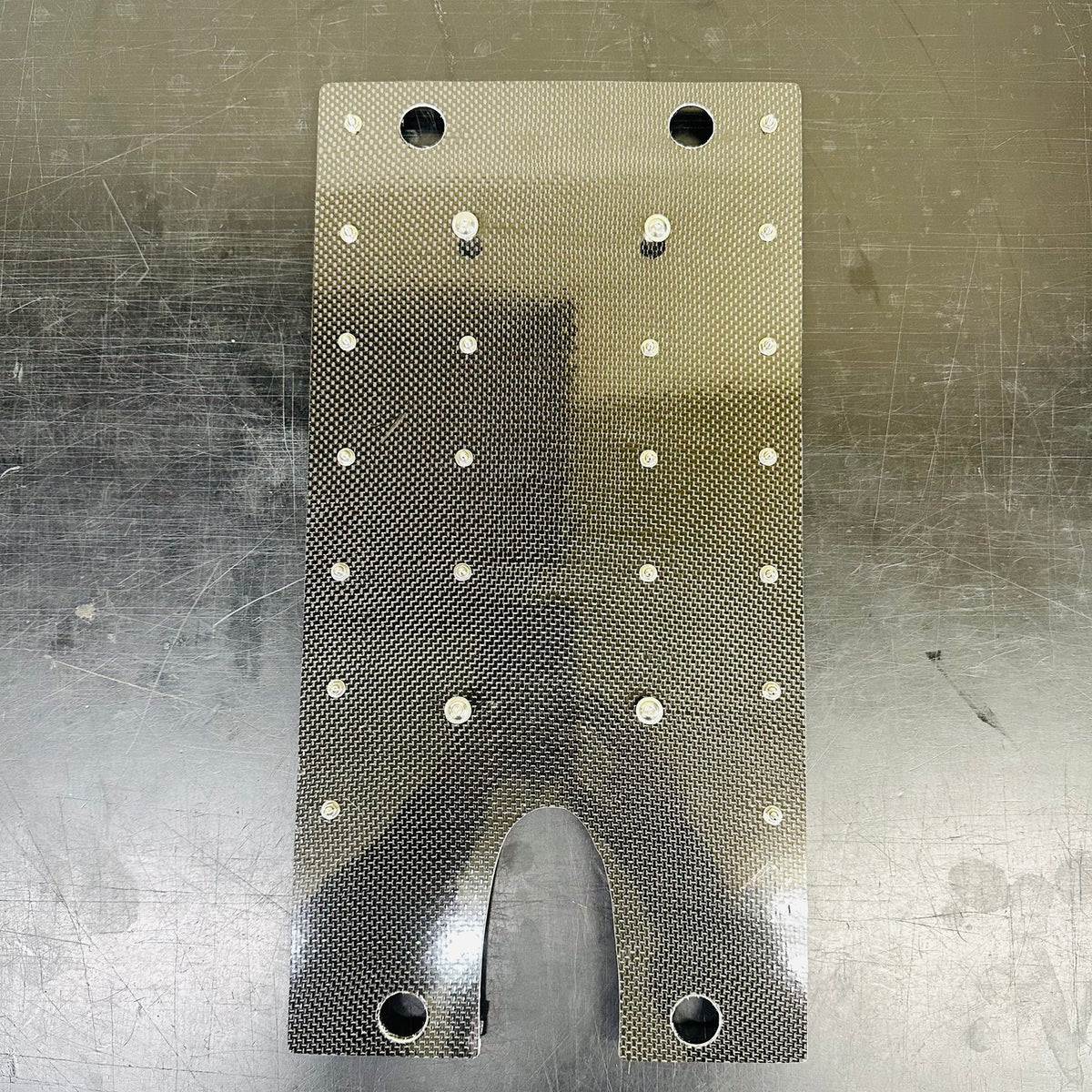 BWS Carbon Full Pin Deck for Snowscoot, top view