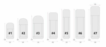 SNOWBIKE TECH sole cover and sizing reference