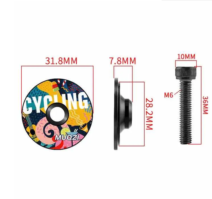 MUQZI top cap and included bolt dimensions