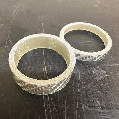 White carbon headset spacers, 5 mm and 10 mm; sold individually