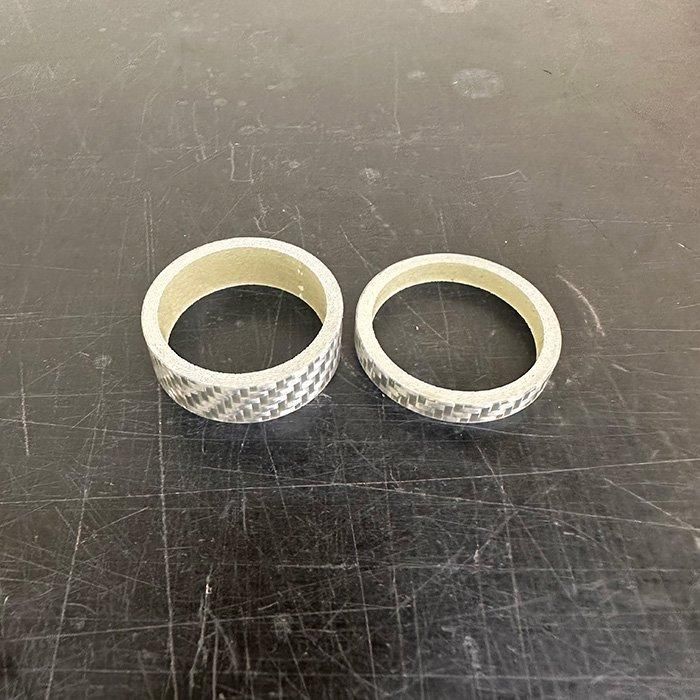White carbon headset spacers, 5 mm and 10 mm; sold individually