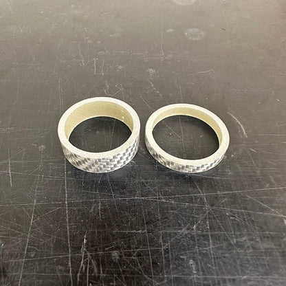 White carbon headset spacers, 5 mm and 10 mm; sold individually